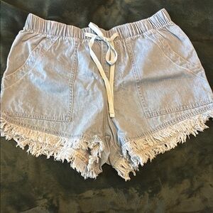 Fringed Denim Women's Shorts